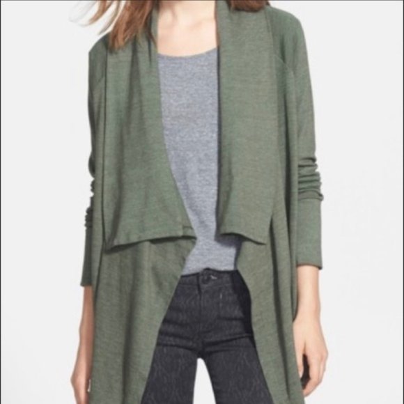 Splendid waterfall front cardigan in olive green, Sz L. - Picture 1 of 5